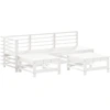 Image de vidaXL Ensemble de salon de jardin 5 pièces blanc pin massif