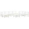 Image de vidaXL Ensemble salon de jardin 8 pièces blanc pin massif