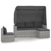 Image de vidaXL Ensemble de salon de jardin 4 pièces avec coussins Gris Poly rotin