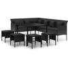 Image de vidaXL Ensemble de jardin 6 pièces avec coussins Noir Poly Rattan