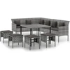 Image de vidaXL Ensemble de jardin 6 pièces avec coussins Gris Poly rotin