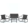 Image de vidaXL Ensemble salon de jardin 4 pièces avec coussins Anthracite Acier