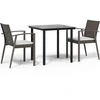 Image de vidaXL Ensemble de jardin 3 pièces avec coussins Poly rotin et acier