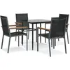 Image de vidaXL Ensemble de jardin 5 pièces noir Textilène et acier