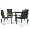 Image de vidaXL Ensemble de jardin 5 pièces noir Textilène et acier