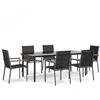 Image de vidaXL Ensemble de jardin 7 pièces noir Textilène et acier
