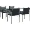 Image de vidaXL Ensemble de jardin 5 pièces avec coussins Poly rotin et acier