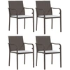 Image de vidaXL Chaises de jardin avec coussins 4 pcs. Marron 56x59x84 cm Poly rotin