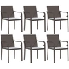 Image de vidaXL Chaises de jardin avec coussins 6 pcs. Marron 56x59x84 cm Poly rotin