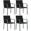 Image de vidaXL Chaises de jardin avec coussins 4 pcs. noir 56x59x84 cm Poly rotin