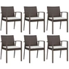 Image de vidaXL Chaises de jardin avec coussins 6 pcs. Marron 56,5x57x83 cm Poly rotin