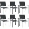 Image de vidaXL Chaises de jardin 6 pcs. noir 54x62,5x89 cm Poly rotin
