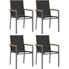 Image de vidaXL Chaises de jardin 4 pcs. noir 55x61,5x90 cm Textilène et acier