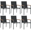 Image de vidaXL Chaises de jardin 6 pcs. noir 55x61,5x90 cm Textilène et acier
