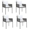 Image de vidaXL Chaises de jardin avec coussins 4 pcs. Marron 54x61x83 cm Poly rotin