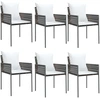 Image de vidaXL Chaises de jardin avec coussins 6 pcs. Marron 54x61x83 cm Poly rotin