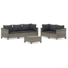 Image de vidaXL Ensemble salon de jardin 6 pièces avec coussins Gris Poly rotin