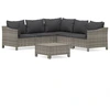 Image de vidaXL Ensemble salon de jardin 6 pièces avec coussins Gris Poly rotin