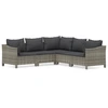 Image de vidaXL Ensemble de salon de jardin 5 pièces avec coussins Gris Poly rotin