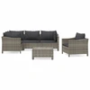 Image de vidaXL Ensemble salon de jardin 6 pièces avec coussins Gris Poly rotin