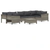 Image de vidaXL Ensemble salon de jardin 8 pièces avec coussins Gris Poly rotin