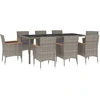 Image de vidaXL Salon de jardin 9 pièces avec coussins Gris Poly Rattan
