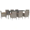 Image de vidaXL Salon de jardin 9 pièces avec coussins Gris Poly Rattan