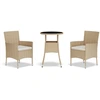 Image de vidaXL Ensemble de jardin bistrot 3 pièces avec coussins Beige Poly Rattan