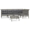 Image de vidaXL Ensemble salon de jardin 6 pièces avec coussins Gris Poly rotin