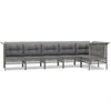Image de vidaXL Ensemble salon de jardin 6 pièces avec coussins Gris Poly rotin