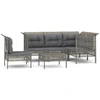 Image de vidaXL Ensemble salon de jardin 6 pièces avec coussins Gris Poly rotin