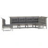 Image de vidaXL Ensemble salon de jardin 6 pièces avec coussins Gris Poly rotin