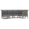 Image de vidaXL Ensemble salon de jardin 6 pièces avec coussins Gris Poly rotin