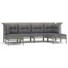 Image de vidaXL Ensemble salon de jardin 6 pièces avec coussins Gris Poly rotin