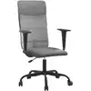 Image de Chaise de bureau vidaXL, réglable en hauteur, gris, tissu maillé et similicuir