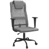 Image de Chaise de bureau vidaXL, réglable en hauteur, gris, tissu maillé et similicuir