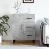 Image de vidaXL Sideboard gris béton 69,5x34x90 cm Bois composite