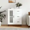 Image de vidaXL Sideboard blanc brillant 69,5x34x90 cm Bois composite