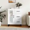 Image de vidaXL Sideboard blanc brillant 69,5x34x90 cm Bois composite