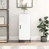 Image de vidaXL Sideboard blanc brillant 34,5x34x90 cm Matériau dérivé du bois