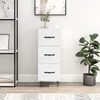 Image de vidaXL Sideboard blanc brillant 34,5x34x90 cm Matériau dérivé du bois
