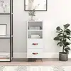 Image de vidaXL Sideboard blanc brillant 34,5x34x90 cm Matériau dérivé du bois