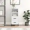 Image de vidaXL Sideboard blanc brillant 34,5x34x90 cm Matériau dérivé du bois