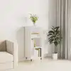 Image de vidaXL Sideboard blanc brillant 34,5x32,5x90 cm Matériau dérivé du bois
