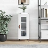 Image de vidaXL Sideboard blanc brillant 34,5x34x90 cm Matériau dérivé du bois