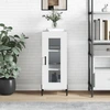 Image de vidaXL Sideboard blanc brillant 34,5x34x90 cm Matériau dérivé du bois