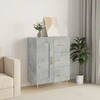 Image de vidaXL Sideboard gris béton 69,5x34x90 cm Bois composite