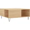 Image de vidaXL Table basse en chêne Sonoma 80x80x36,5 cm Matériau dérivé du bois