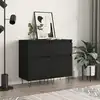 Image de vidaXL Sideboards 2 pcs. noir 40x35x70 cm bois composite