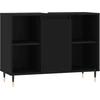 Image de vidaXL Armoire de salle de bain noire 80x33x60 cm Bois composite